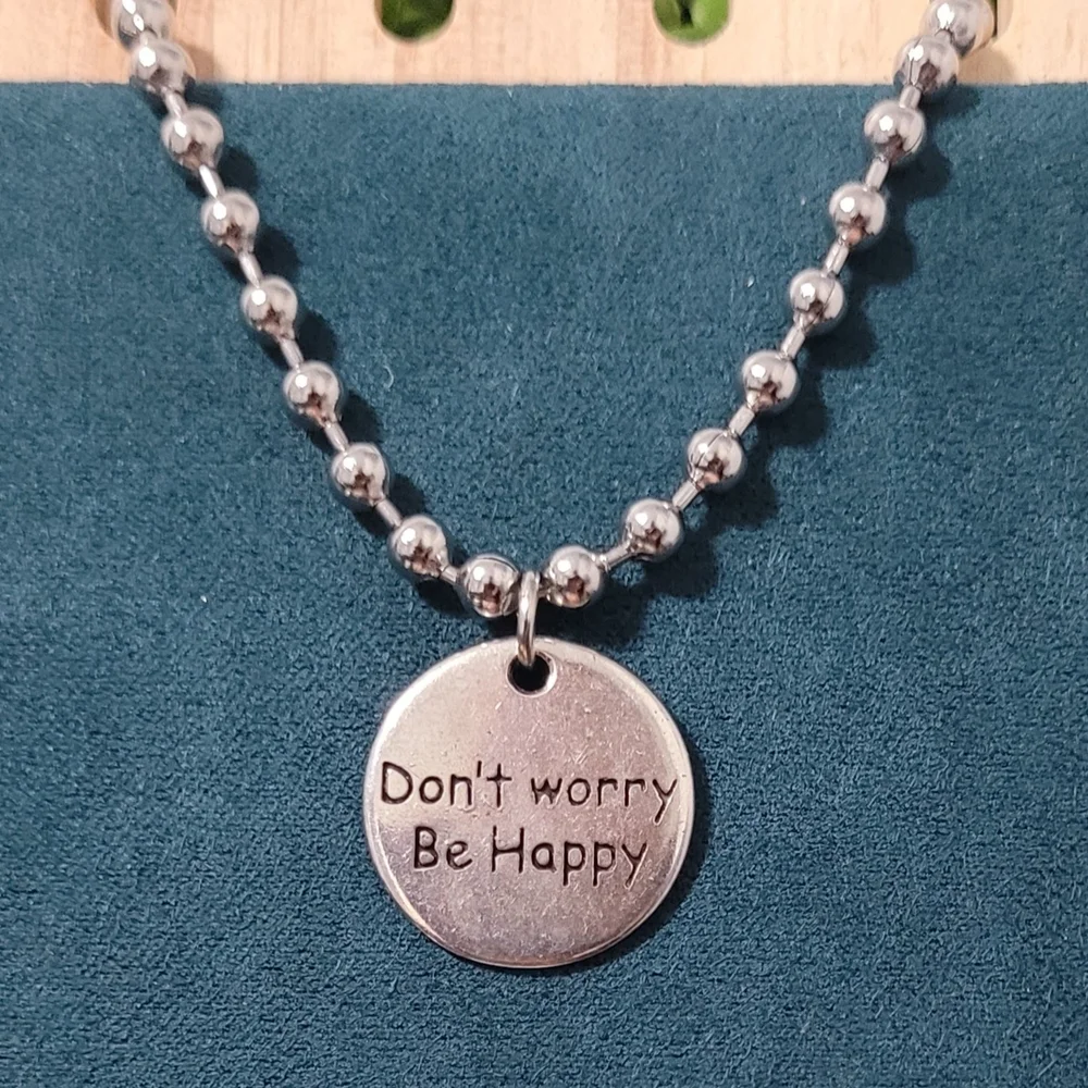 Smiley Face Pendant Necklace (stainless steel) - Picture 3 of 3